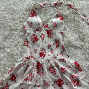 Hollister Women's Double-Tier Smocked Halter Skort Dress - Size Small